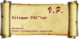 Vittman Péter névjegykártya